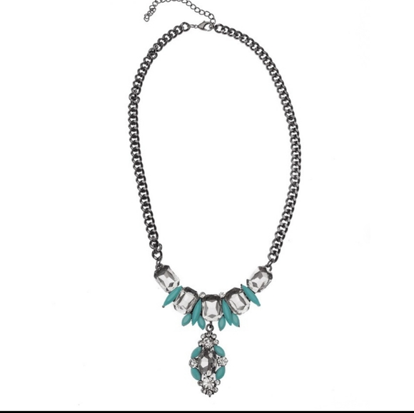 Blue Glass Crystal Necklace - Picture 2 of 2